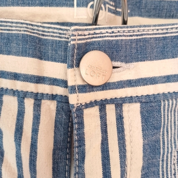 LOFT Striped Denim Flare Pant Size 2 - Picture 8 of 12